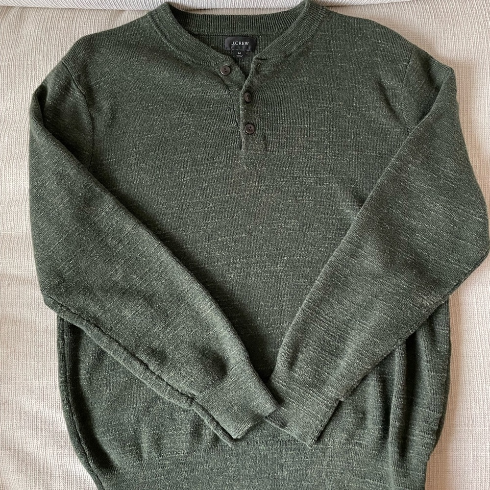 J Crew Henley Sweater Size M